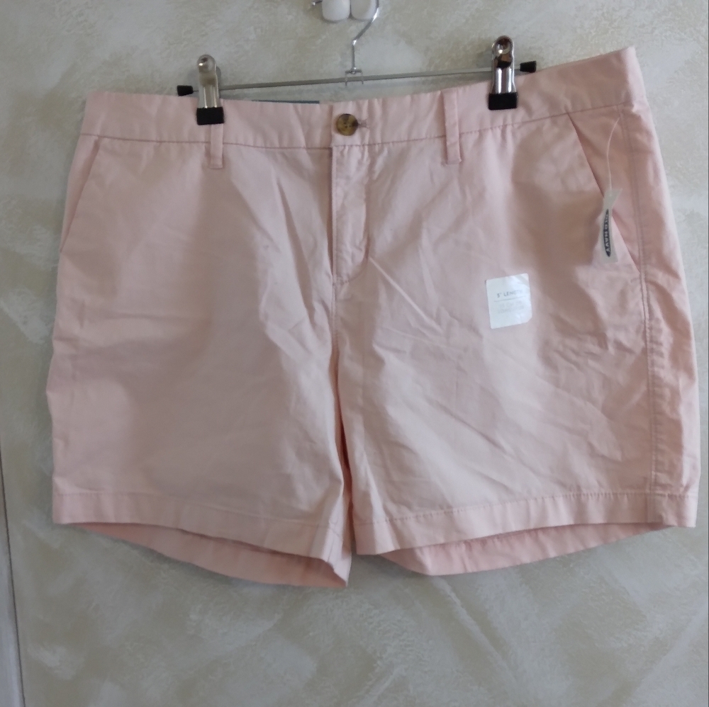 Size 12 Old Navy Chino Shorts 5" Inseam Pink NWT